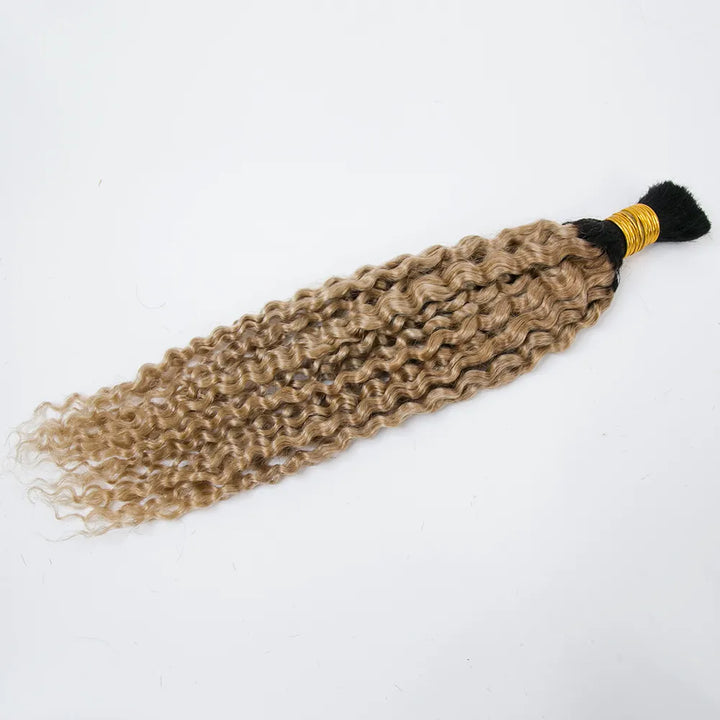 Ombre T1B/27 Deep Curly Bulk Human Hair For Braiding