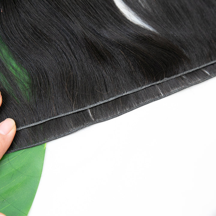 Ultra Thin Genius Weft Bundle Light Yaki Straight Human Hair Extensions