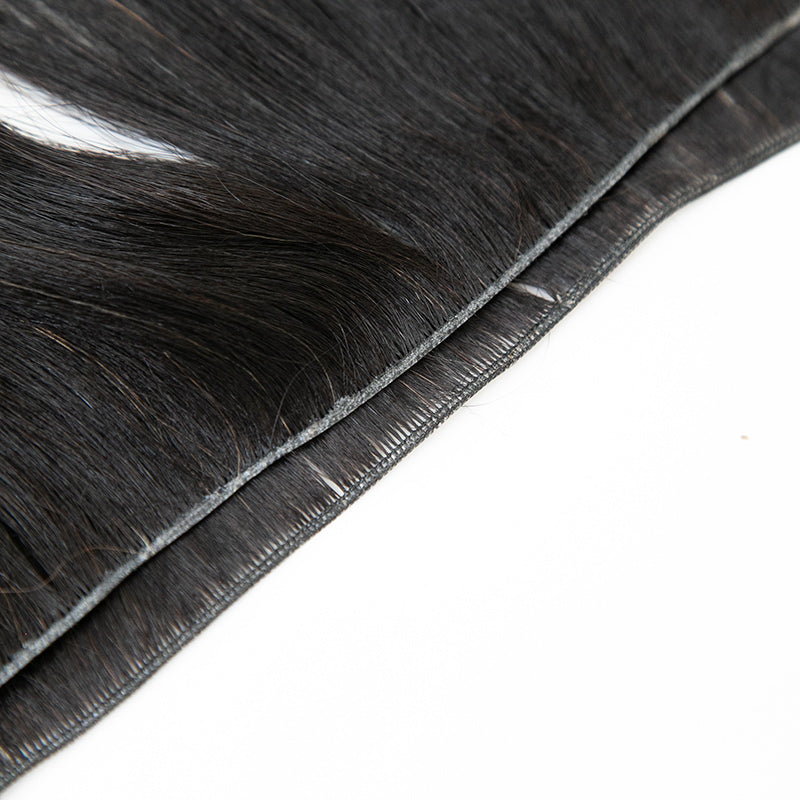 Ultra Thin Genius Weft Bundle Light Yaki Straight Human Hair Extensions