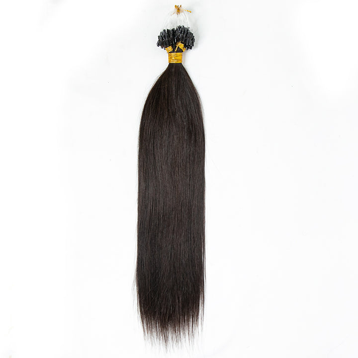#2 Color Micro Loop HAIR EXTENSION Silk Straight Human Hair