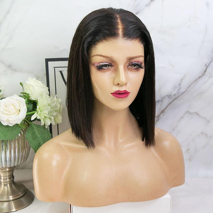 Pre-Cut Wear To Go BOB HD Clear Lace Wig Human Hair