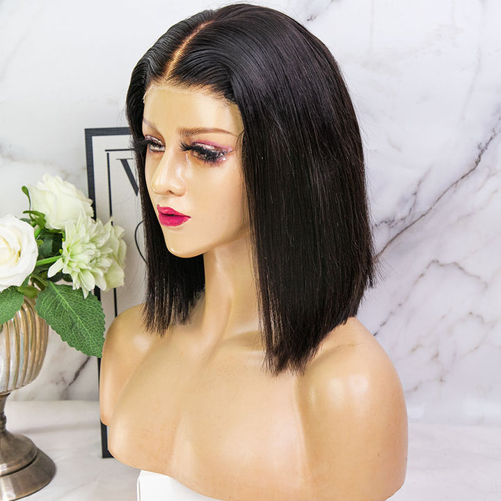 Pre-Cut Wear To Go BOB HD Clear Lace Wig Human Hair