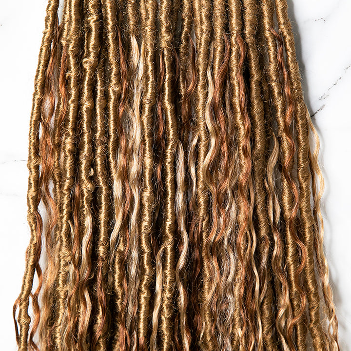 EAYON Mixed #27/30 Color Boho Faux Locs Crochet Hair With Curly Ends
