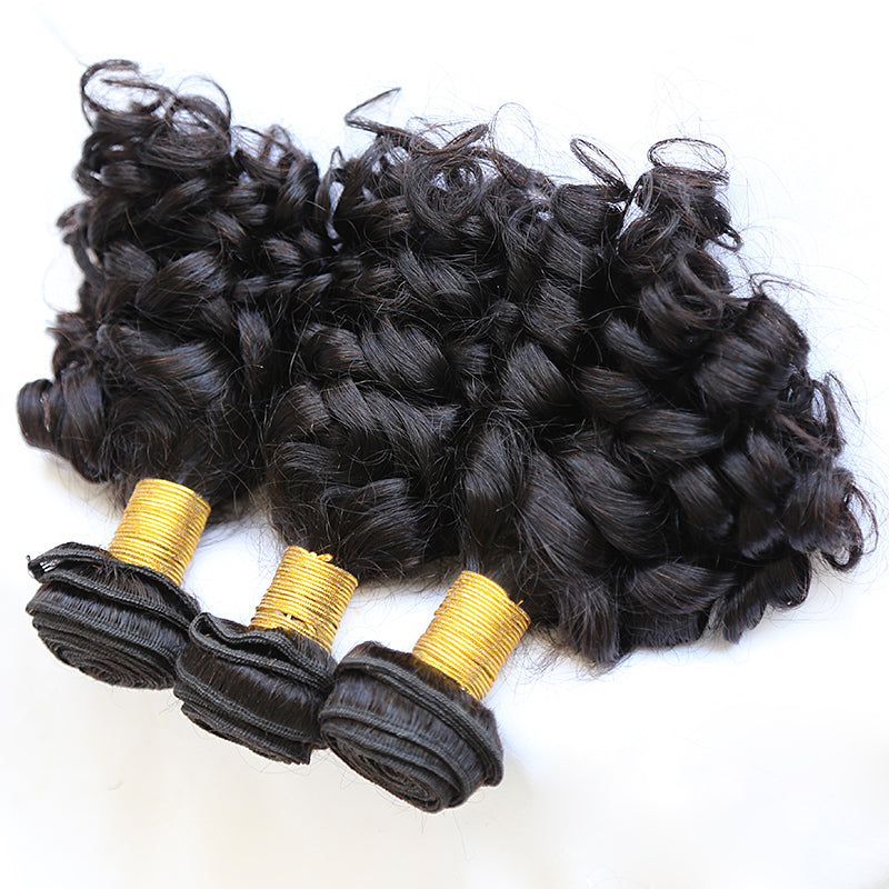 Bundles With HD 5x5 Lace Closure Wand Curly Human Hair