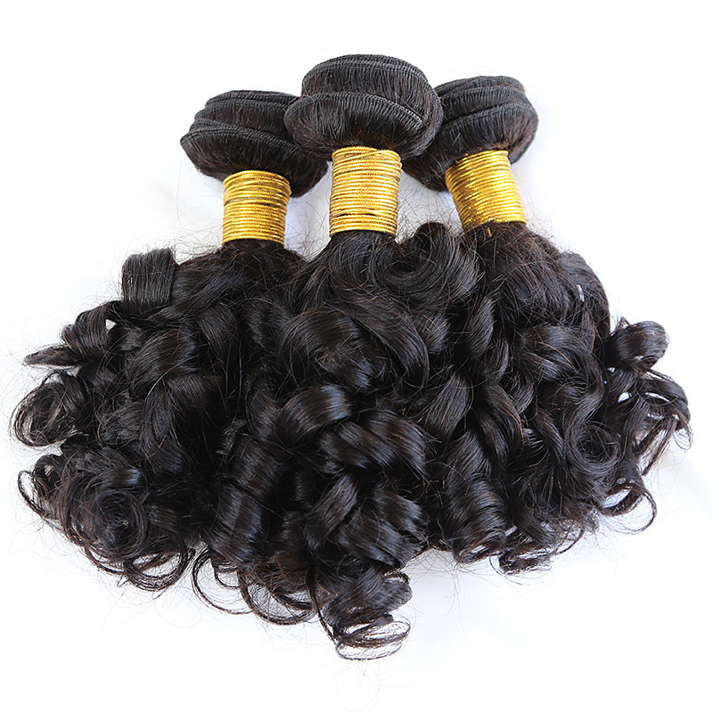 Bundles With HD 5x5 Lace Closure Wand Curly Human Hair