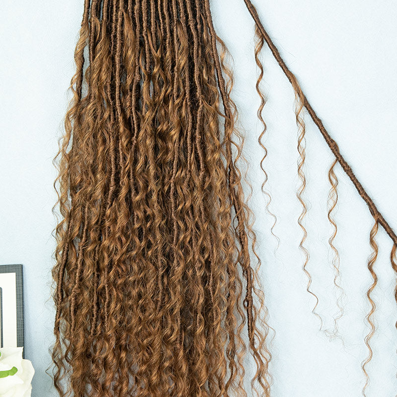 Boho Faux Locs Crochet Hair With Loose Ends  #30 Color