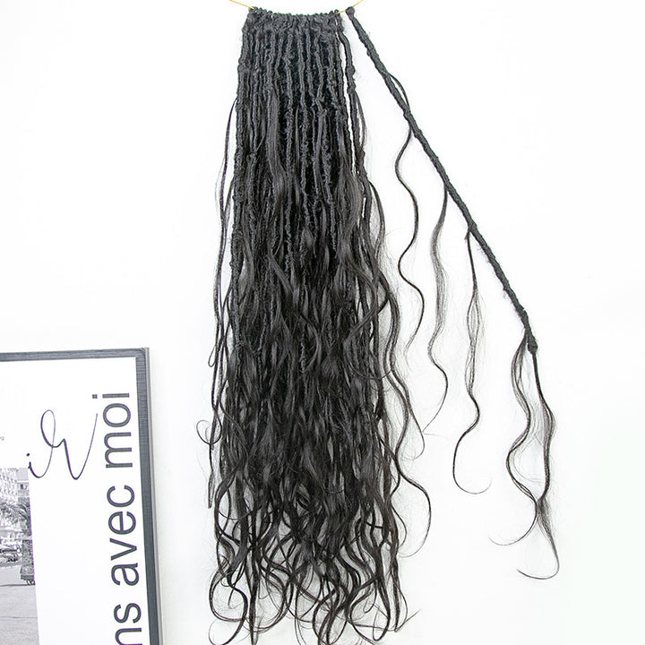 Wholesale-Crochet Boho Locs  Hair With Body Wave Human Hair French Curls 22"-26"