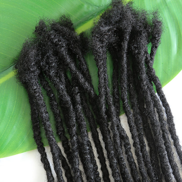 Dreadlocks Curly Extensions Human Hair 0.6 cm Natural Black