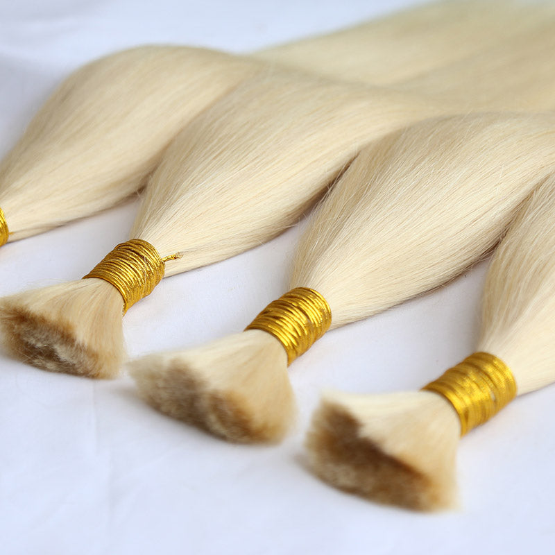 Bulk Human Hair For Braiding #613 Silk Straight