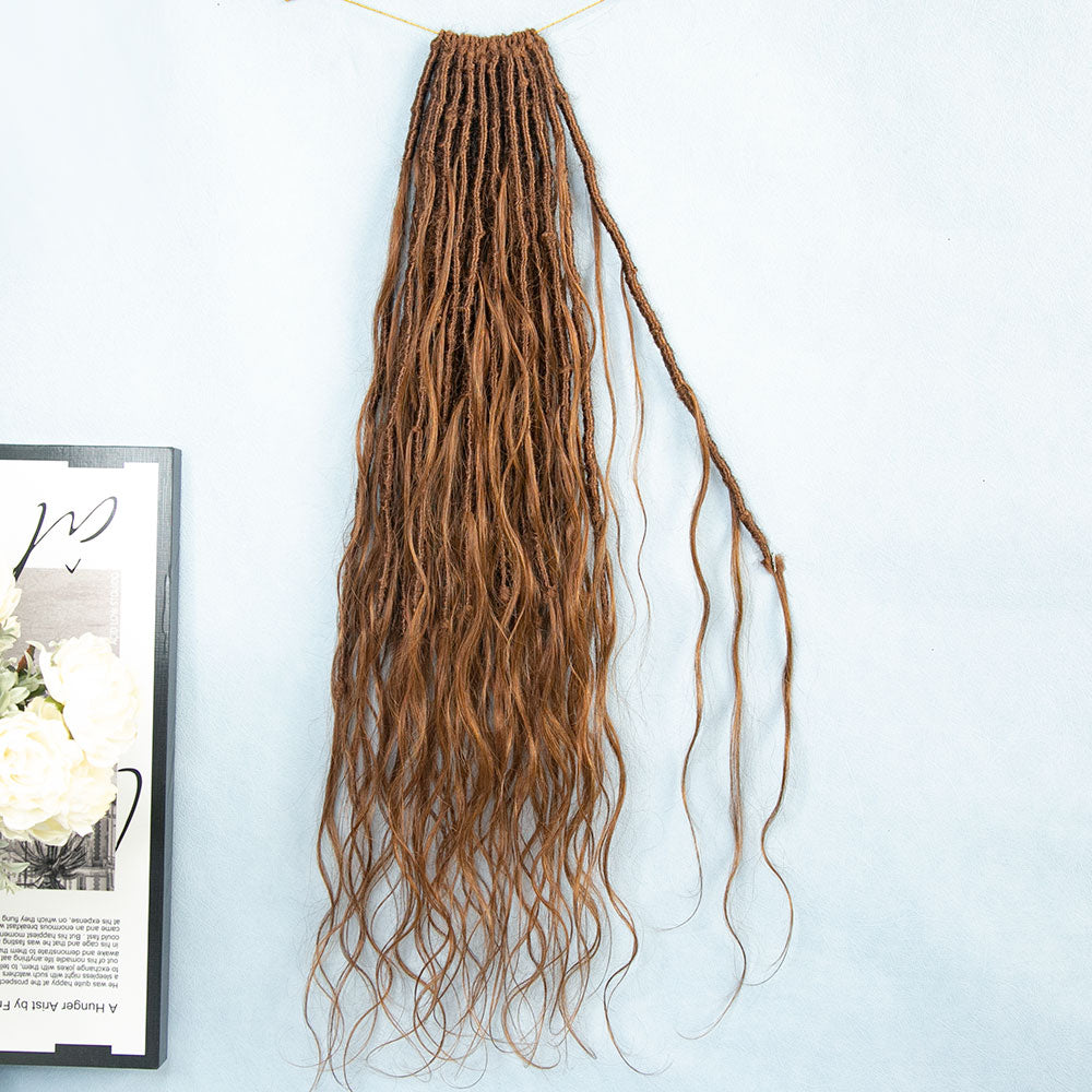 #30 Color Pre looped Crochet Boho Locs With French Curls Eayonhair