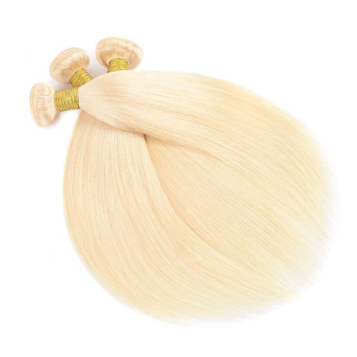 #613 Blonde Bundles With 13x4 Lace Frontal Silky Straight Human Hair