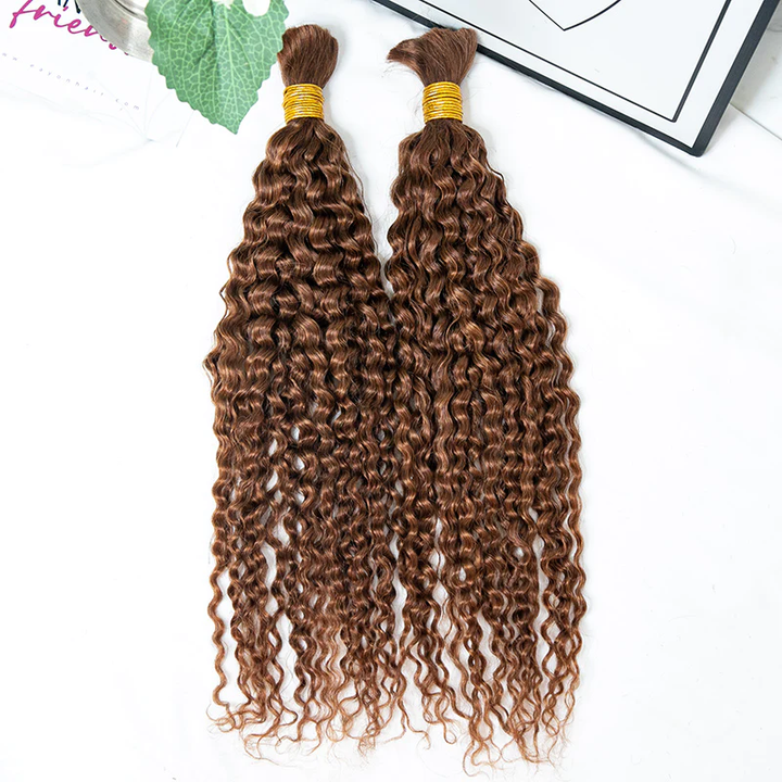 Wholesale-Colored Deep Curly Bulk Human Braiding Hair
