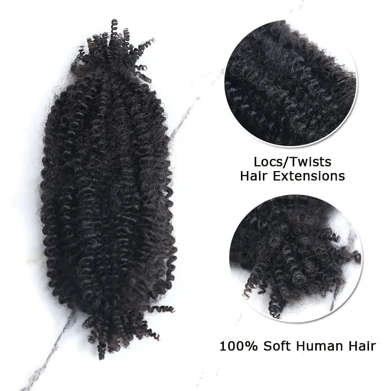 Springy Leg Extentions EAYON Pre-Separated Spring Afro Twists Human Braiding Hair Extensions ...