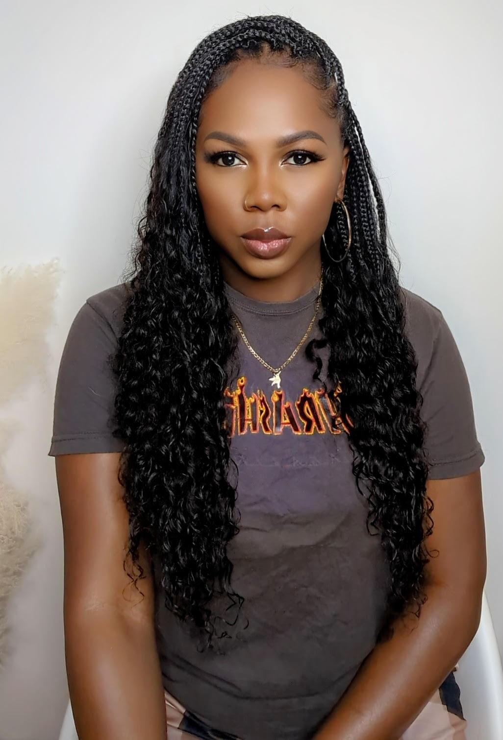 crochet box braids with curls end