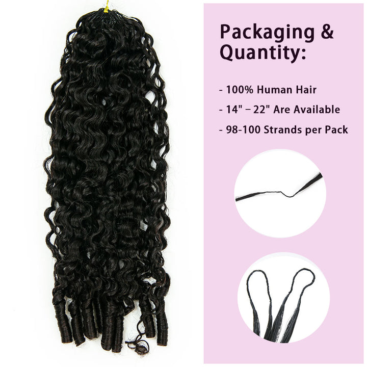 EAYON Lightweight Water Curly Crochet Human Hair Extension