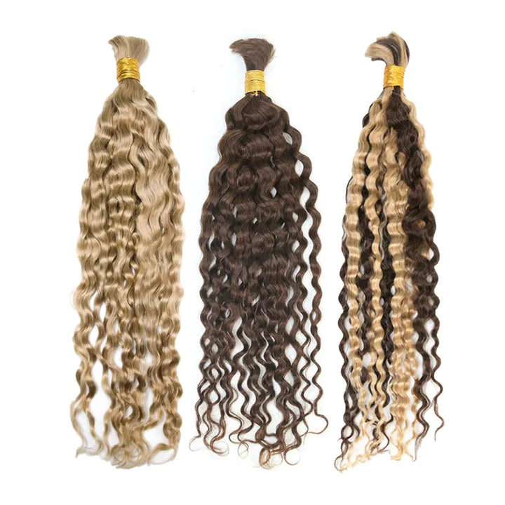Wholesale-Colored Water Wave Bulk Human Braiding Hair