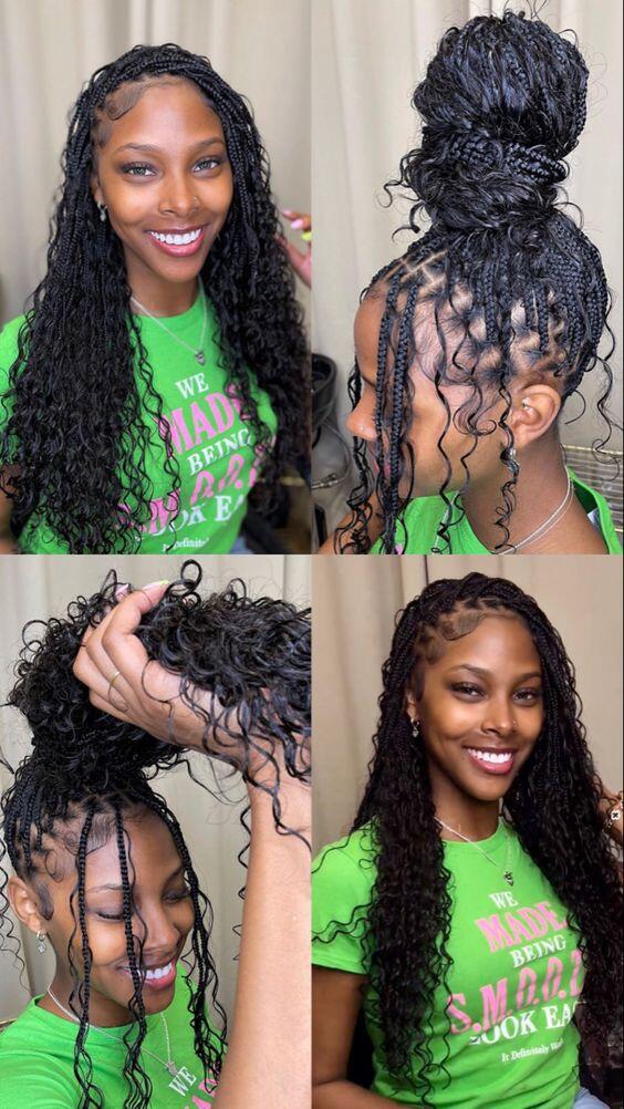 water wave hair for goddess braids