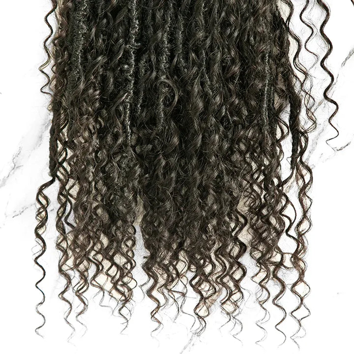 EAYON Save-Time Boho Faux Locs Crochet With Human Hair Ends