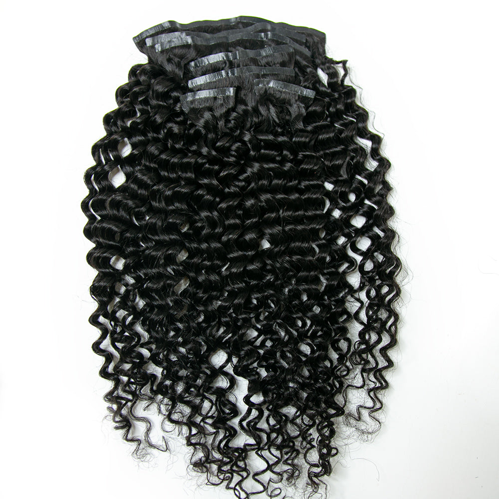Seamless Clip-In Hair Extensions Water Wave Brazilian Human Hair