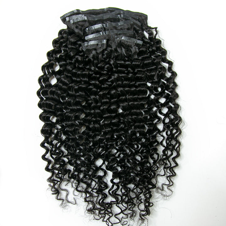 Seamless Clip-In Hair Extensions Water Wave Brazilian Human Hair