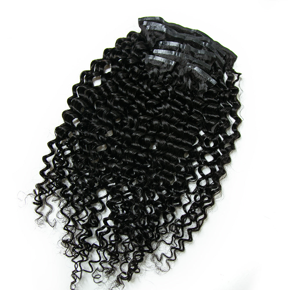 Seamless Clip-In Hair Extensions Water Wave Brazilian Human Hair