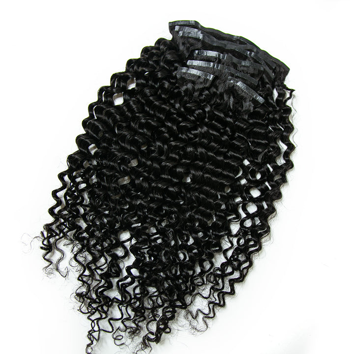 Seamless Clip-In Hair Extensions Water Wave Brazilian Human Hair