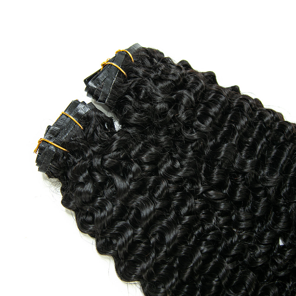 Seamless Clip-In Hair Extensions Water Wave Brazilian Human Hair