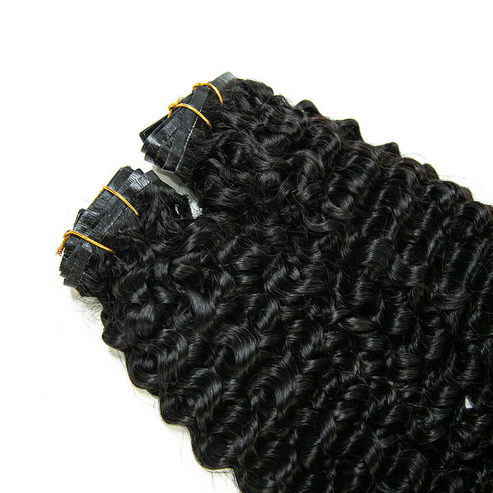 Seamless Clip-In Hair Extensions Water Wave Brazilian Human Hair