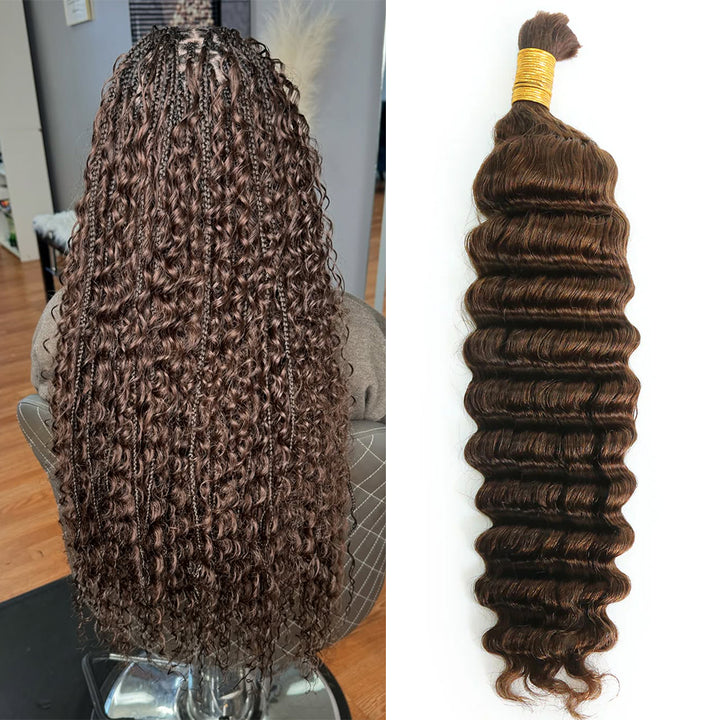 Bulk Human Hair For Braiding #4 Deep Wave