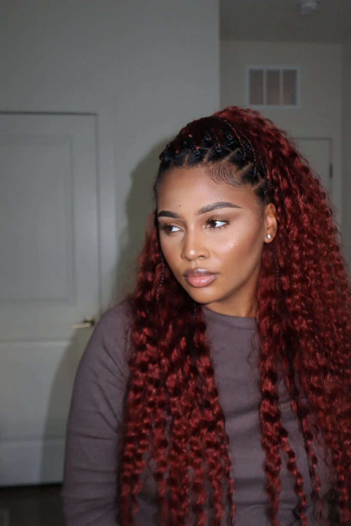 Dark Ginger 350 Color Deep Wave Bulk Human Hair For Braiding