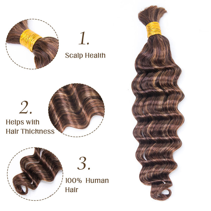 Colored Bulk human hair for braiding