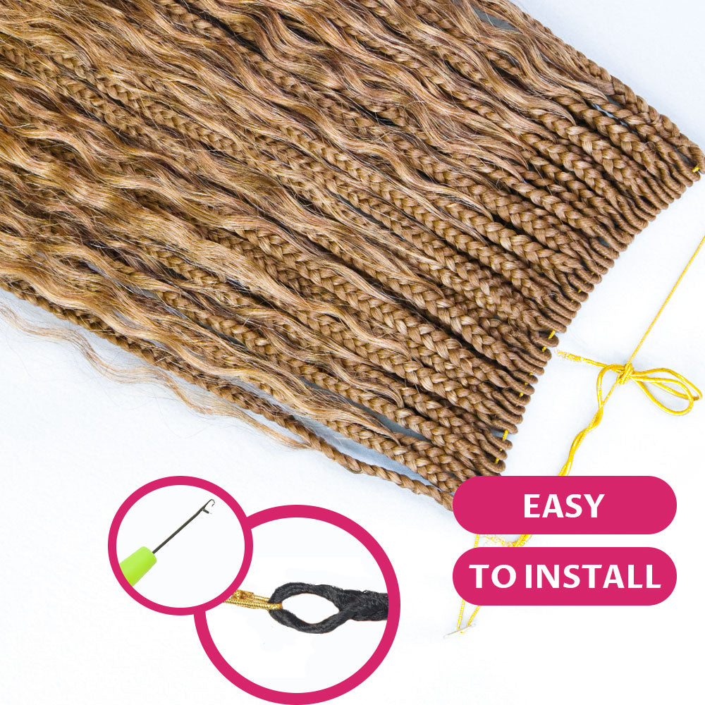 EAYON #27 Blonde Crochet Boho Box Braids 14"-24"