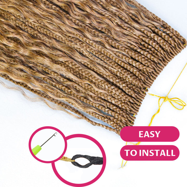 EAYON #27 Blonde Crochet Boho Box Braids 14"-24"