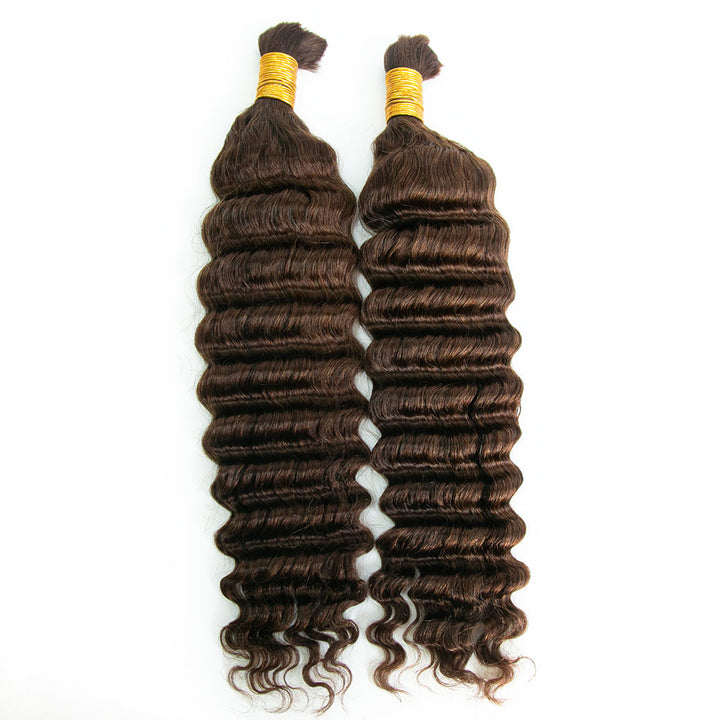 Bulk Human Hair For Braiding #4 Deep Wave