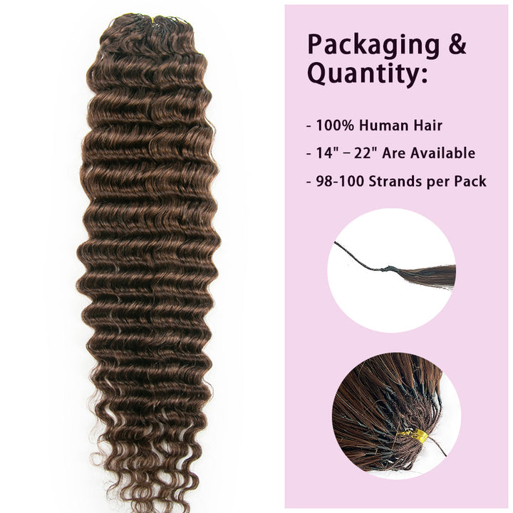 #4 Brown Deep Wave EAYON Lightweight Crochet Human Hair