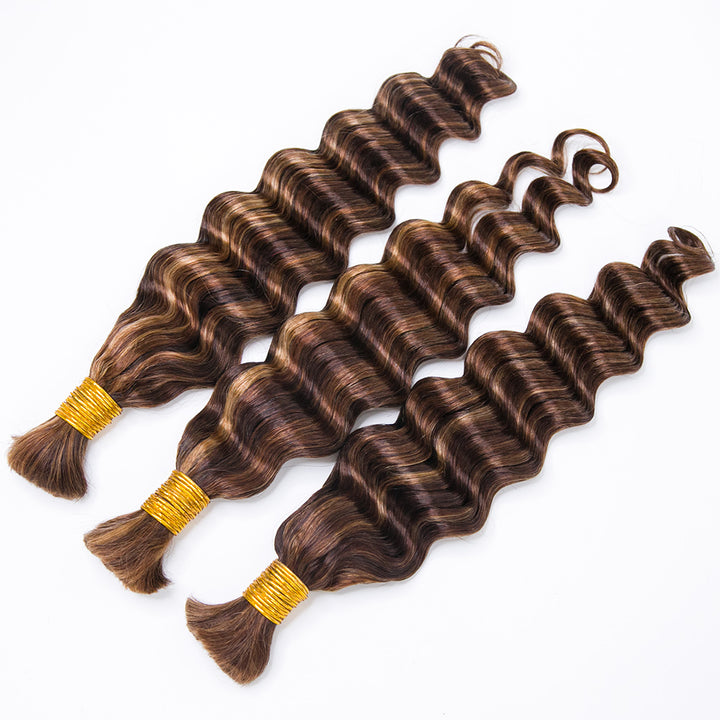 Natural deep wave pattern human braiding hair