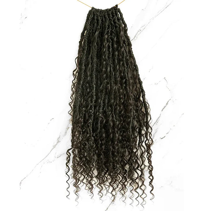 EAYON Save-Time Boho Faux Locs Crochet With Human Hair Ends