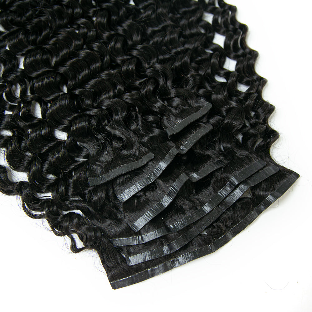 Seamless Clip-In Hair Extensions Water Wave Brazilian Human Hair