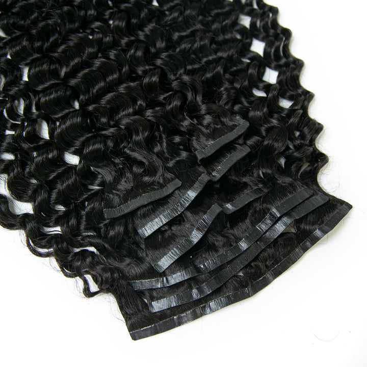 Seamless Clip-In Hair Extensions Water Wave Brazilian Human Hair