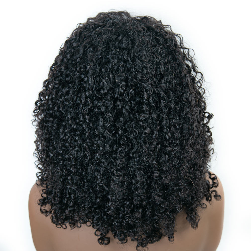 300% Density Invisible 3/4 Half Wig Tight Curly Human Hair - Eayonhair ...