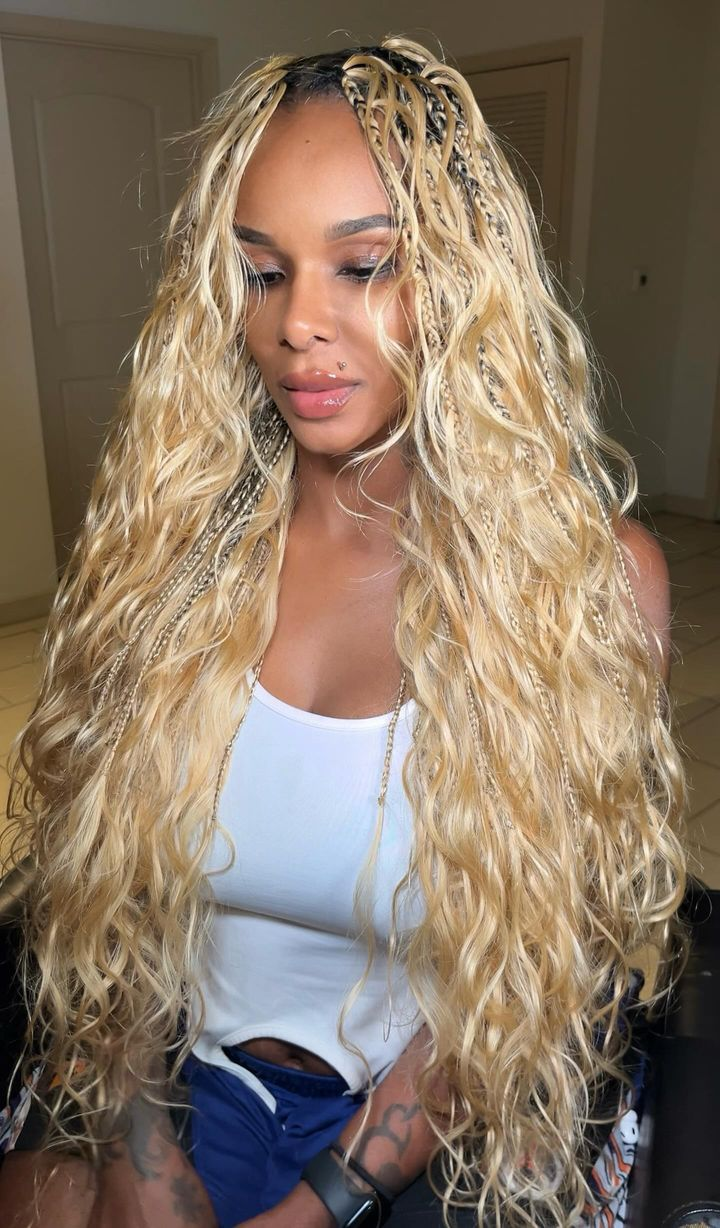 boho box braid hair