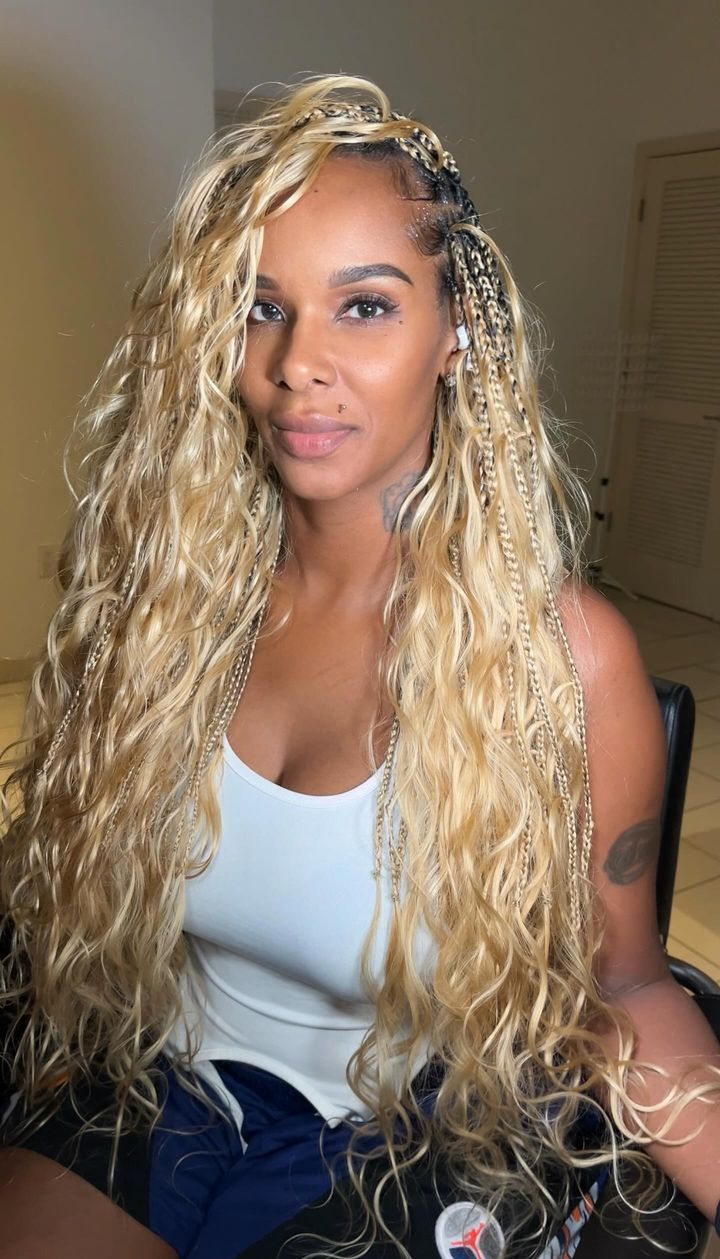 boho box braid bob