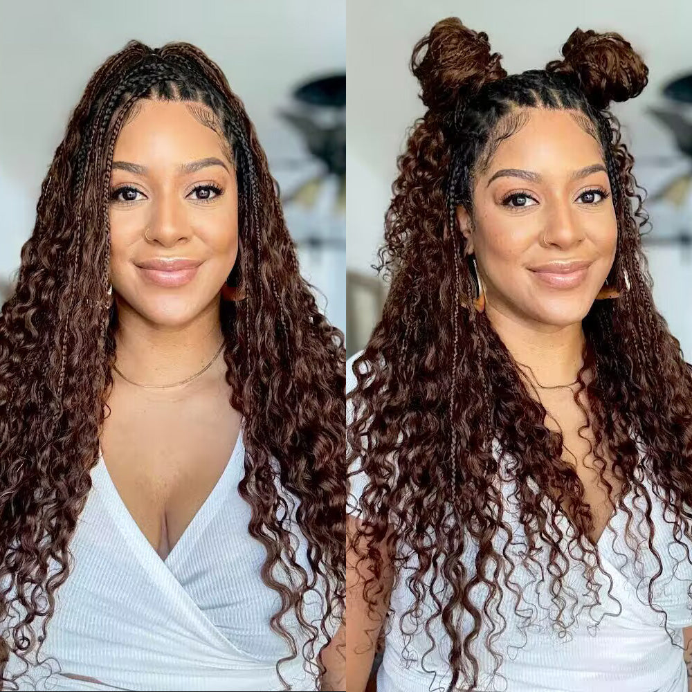 ombre color human braided wig