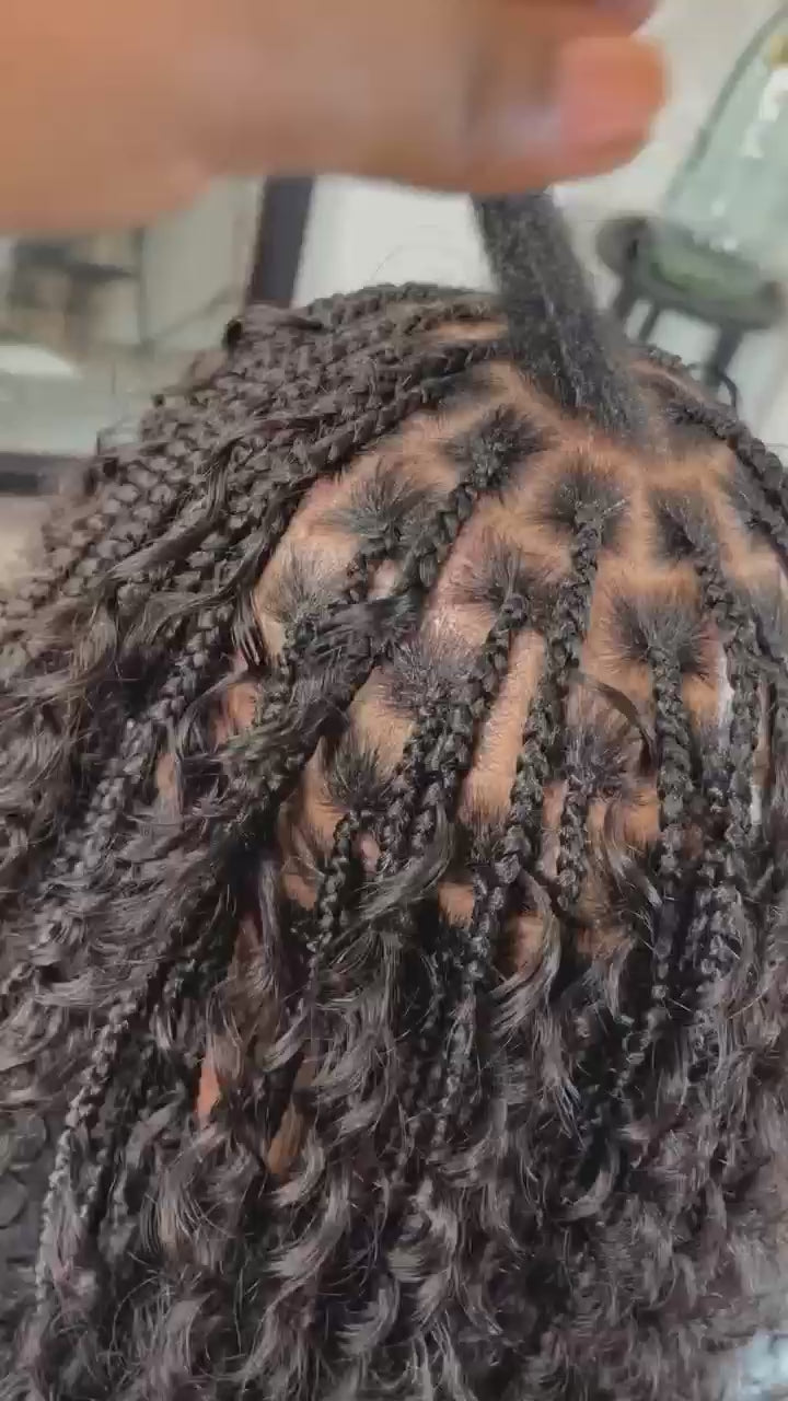 goddess box braids curly