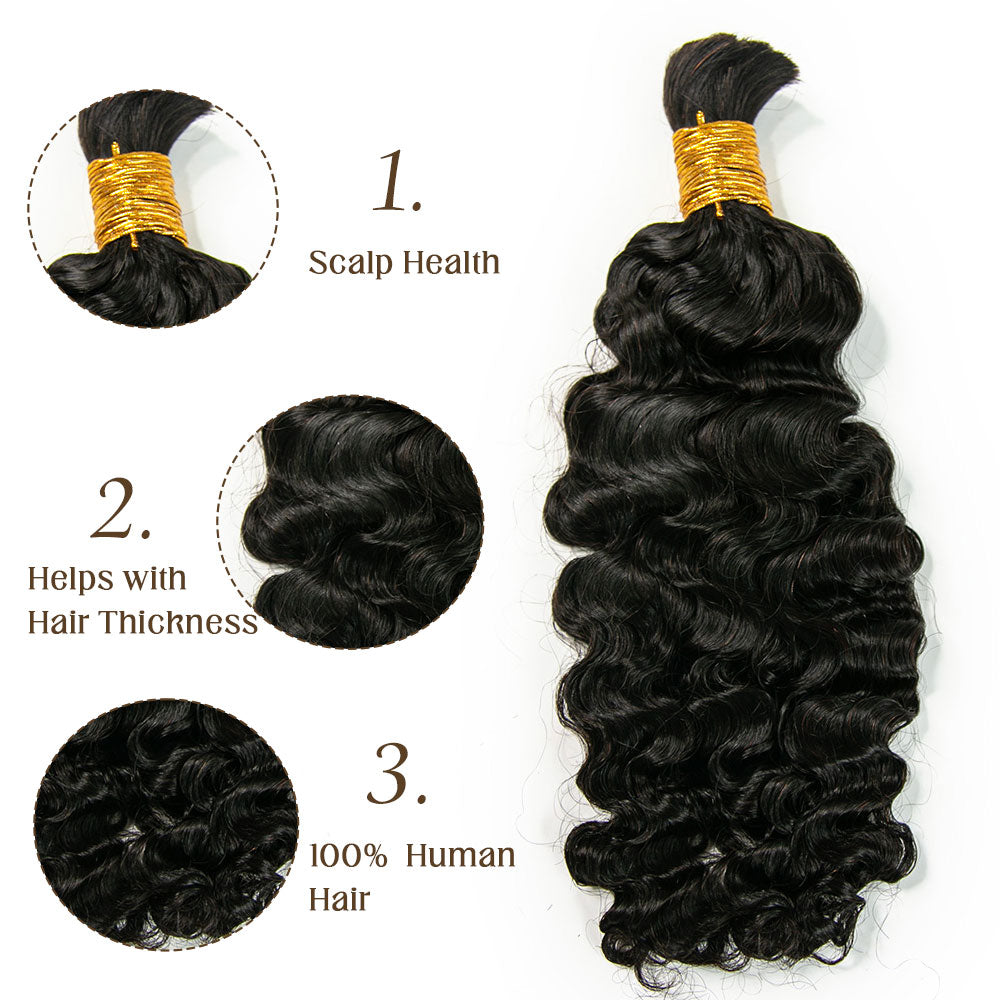 water deep curly bulk braiding hair