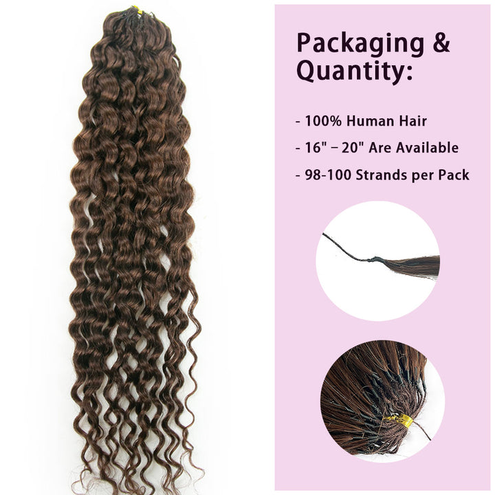#4 Brown Water Wave EAYON Lightweight Crochet Human Hair