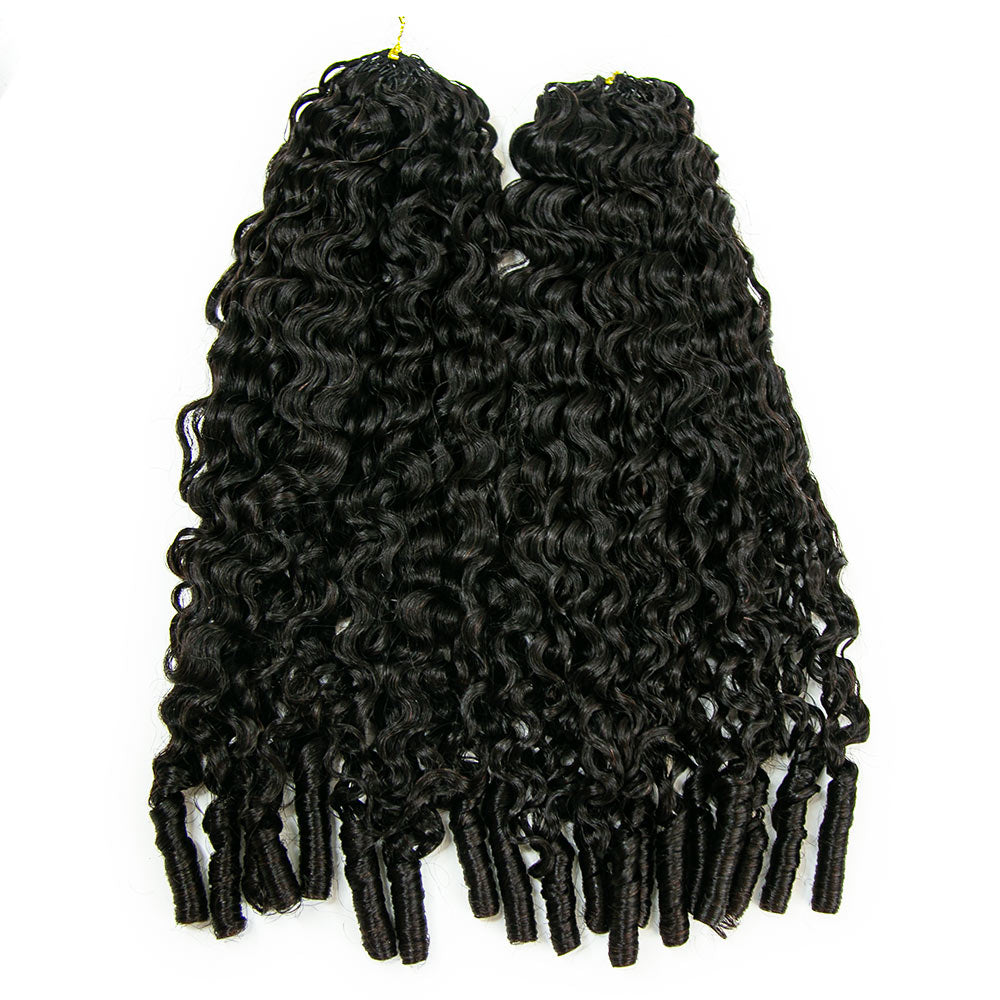 EAYON Lightweight Water Curly Crochet Human Hair Extension