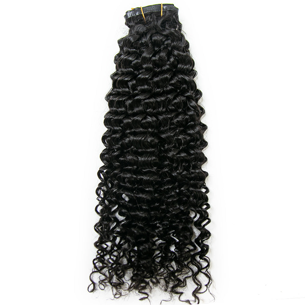 Seamless Clip-In Hair Extensions Water Wave Brazilian Human Hair