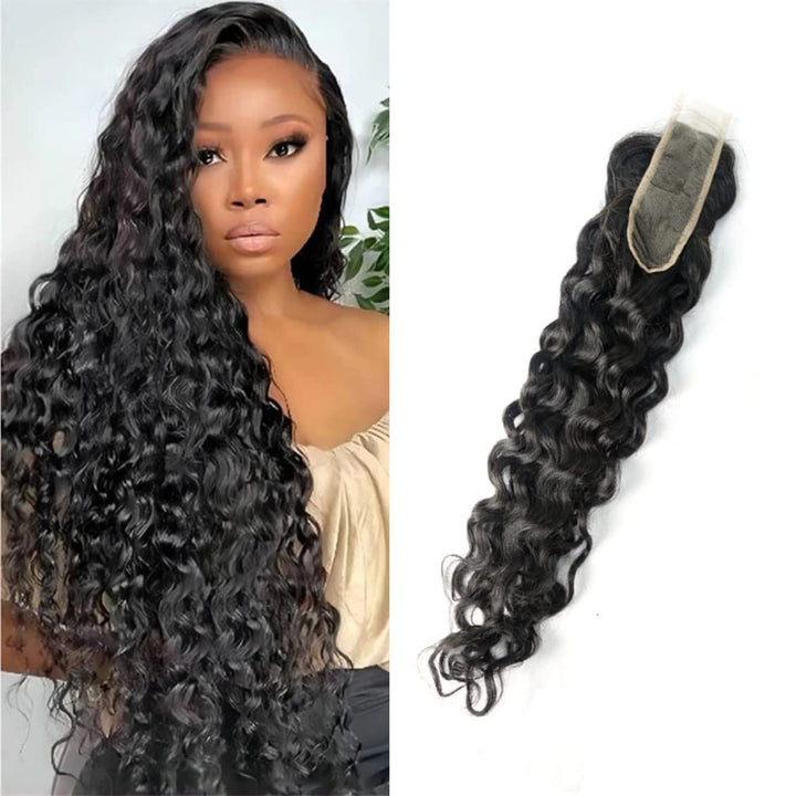 Bundles With 2x6 HD Lace Closure Water Wave Human Hair