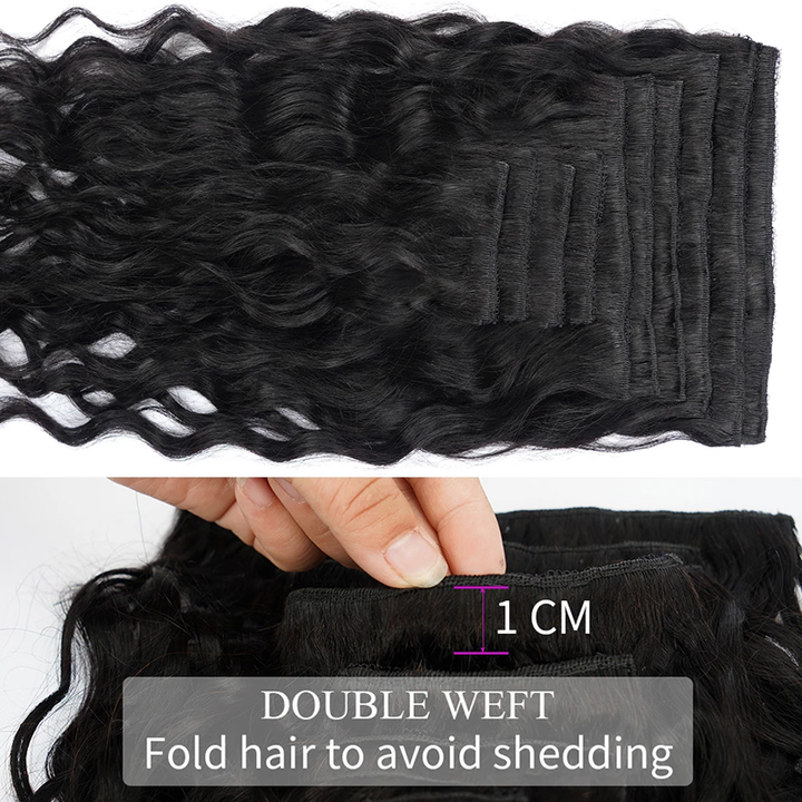 Clip in hair extension Loose Wave Brazilian Human Hair